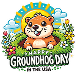 Groundhog Popping Out of Burrow Sticker (Peel N' Stick)